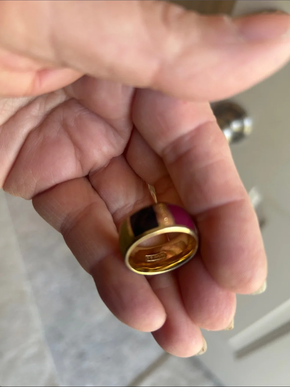 COACH Gold-tone Ring with MULTI COLOR Inlay - Picture 6 of 8